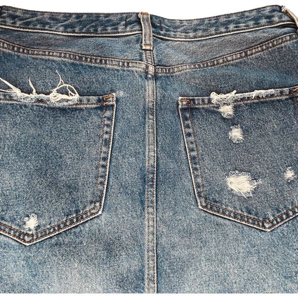 Abercrombie & Fitch | Zoe Denim A-Line Skirt Blue Distressed Size 32/14 | EUC - Picture 11 of 11